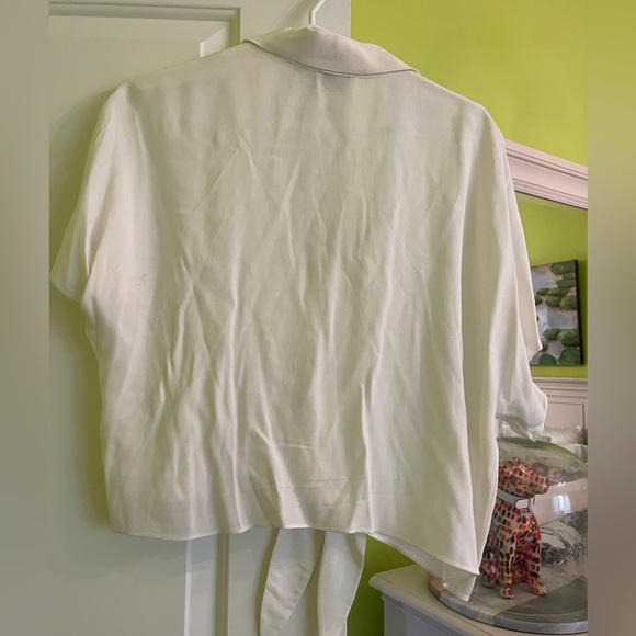 Aritzia Wilfred Tie-Front Blouse - Black/White - Picture 3 of 3